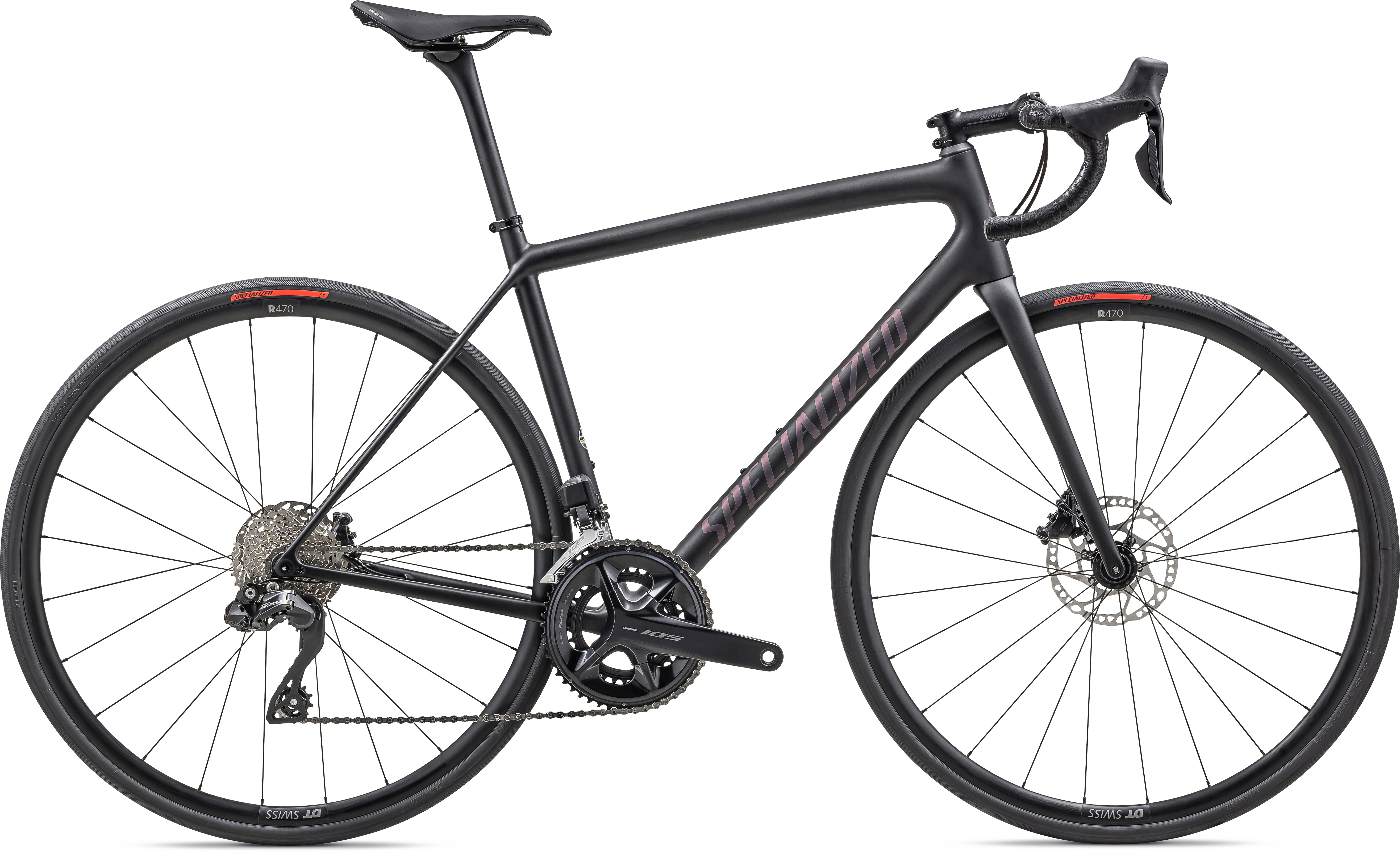 Product Image for Specialized Aethos Comp - Shimano 105 Di2 - 24-växlad, Satin Carbon/Abalone over Carbon, Ramstorlek: 54