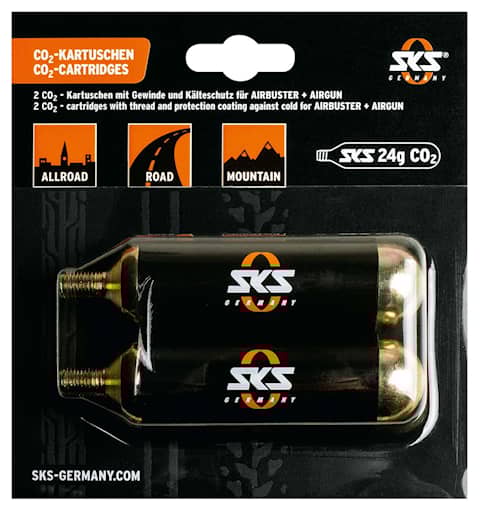 CO2-patron 24g med gänga (2-pack)
