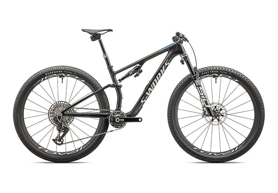 Product Image for Specialized S-Works Epic 8 - 12-växlad, Gloss Carbon/Astral Blue/Electric Green, Ramstorlek: L